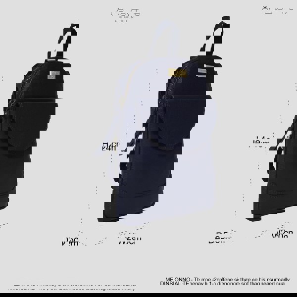 Assots London 'GEORGE' Navy Mini Pebble Grain Leather Backpack