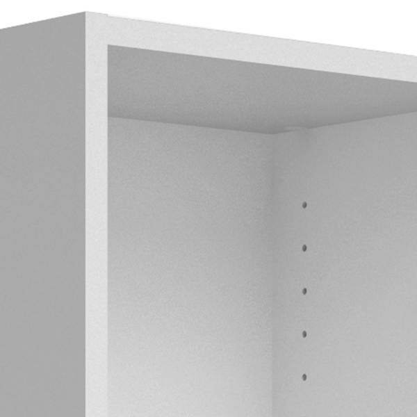 Furniture To Go Basic Low Narrow Storage Cabinet in White (2 Shelves) with Oak Door