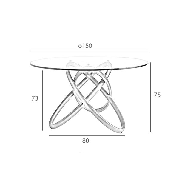 Angel Cerdá Round tempered glass and walnut dining table 1020