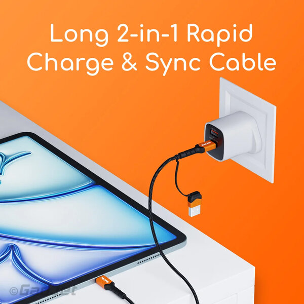 GadJet 2m USB-C to USB-C Cable + USB-A Adapter