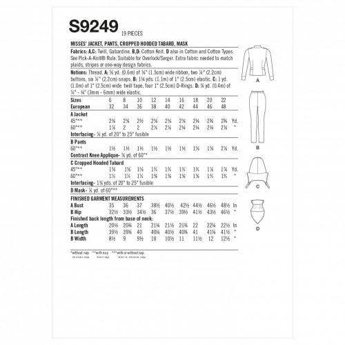 Simplicity Sewing Pattern 9249, Costumes for Women, R5 (14-16-18-20-22) - Intermediate
