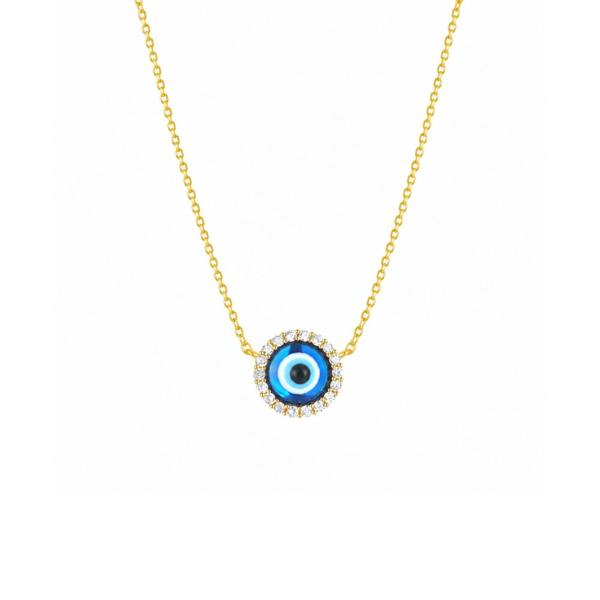 Spero London Halo Real Evil Eye Sterling Silver Necklace