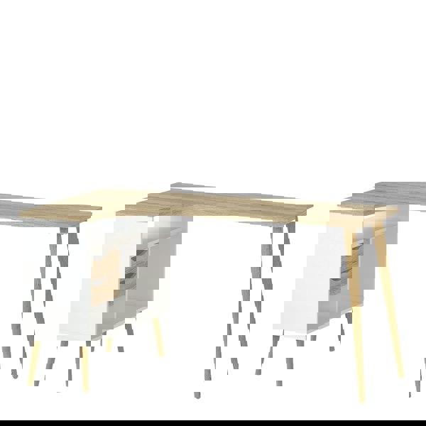 Furniture To Go Oslo Desk 2 Drawer in White and Oak