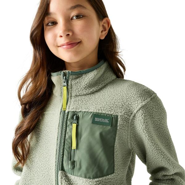 Regatta Childrens/Kids Frankie Colour Block Fleece Jacket - Glacier Green/Dark Forest Green - 
