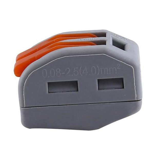 ENER-J 2-Way Spring Terminal Block Reusable Electric Cable Wire Connector 100 Pcs