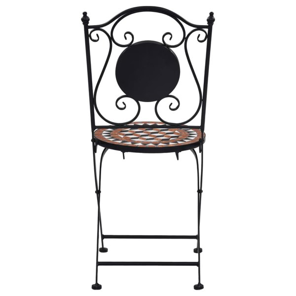 Berkfield Mosaic Bistro Chairs 2 pcs Brown Ceramic