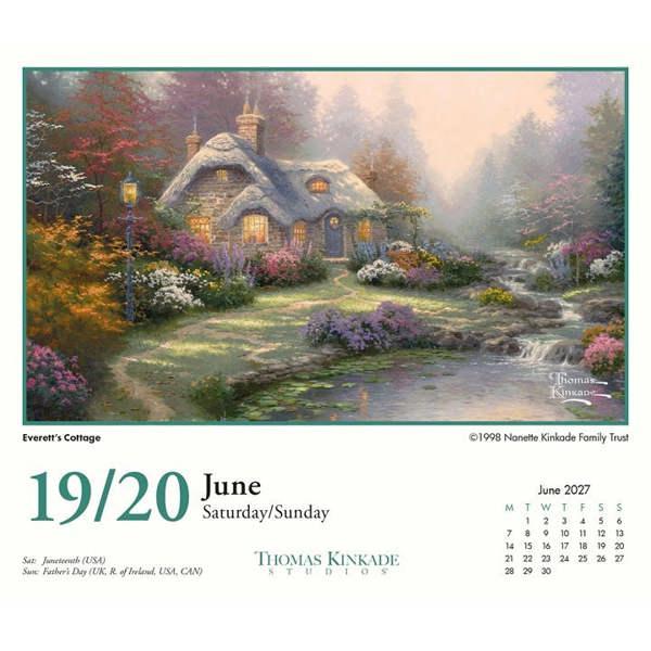 Kinkade, Studios Desk Calendar 2027, Desk Calendars, Day To View, Art, Gift