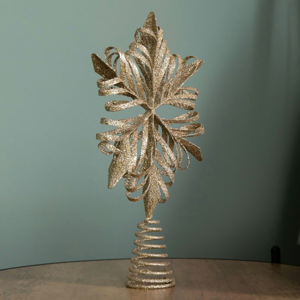 Samuel Alexander 29cm Antique Gold Snowflake Christmas Tree Topper