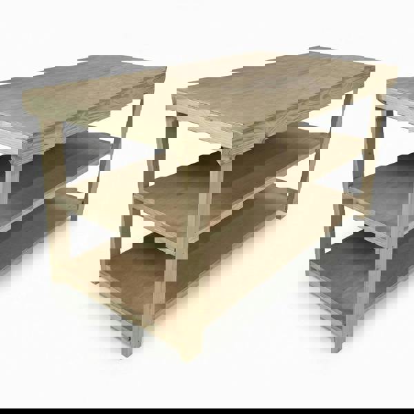 Arbor Garden Solutions Wooden Workbench Eucalyptus Hardwood Top Depth-3ft with Double Shelf