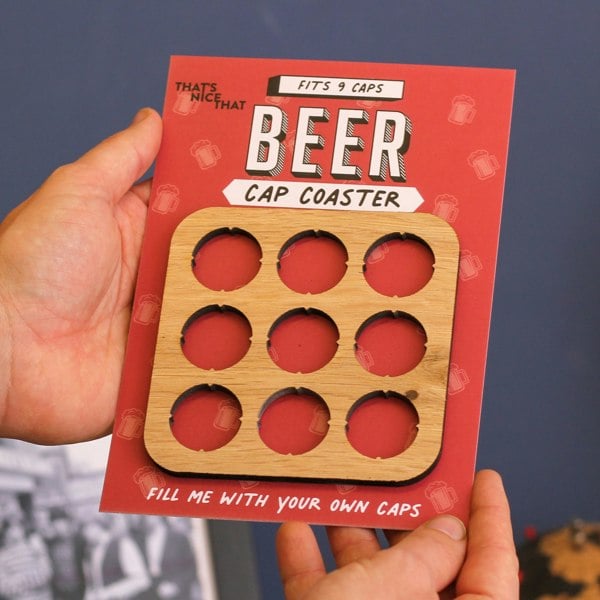 ThatsNiceThat Beer Cap Collector Coaster Birthday Gift For Dad