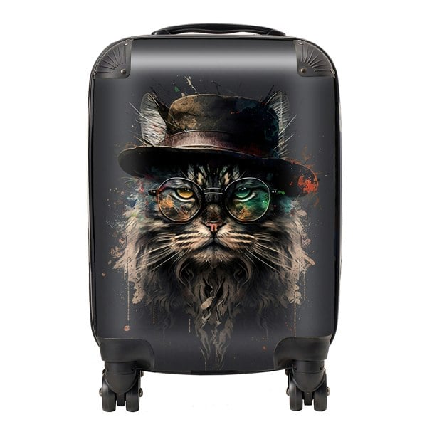 Warren Reed Maine Coon Cat With Glasses Splashart Suitcase