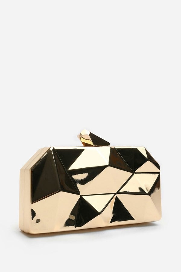 Where's That From Rica Geometric Clutch Bag In Gold