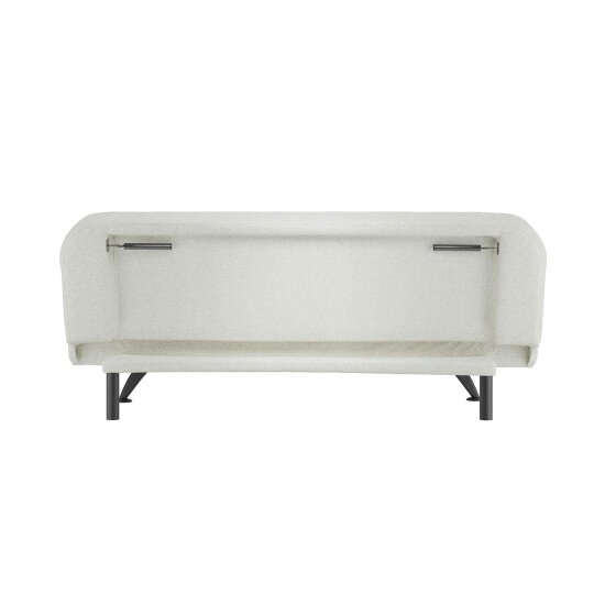 Wyld Haus Malahide Upholstered Ivory Boucle Tufted Sofa Bed Black Metal Legs - Single