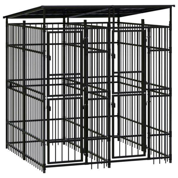 Berkfield Outdoor Dog Kennel with Roof Steel 3.69 m2