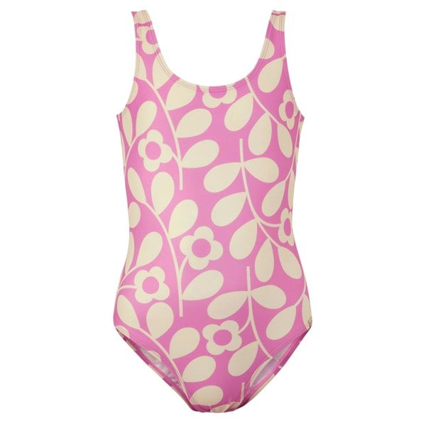 Regatta Girls Orla Kiely Jasmine Flower One Piece Swimsuit - Lilac/Cream