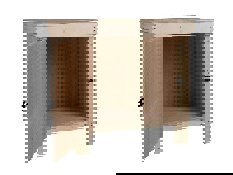 Arbor Garden Solutions Wooden Eucalyptus hardwood top workbench with lockable cupboard (V.9)