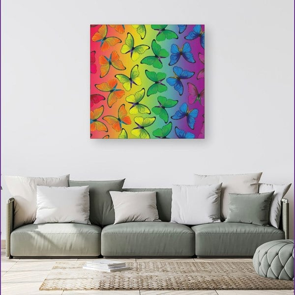 Warren Reed Multicoloured Butterfly Pattern Canvas