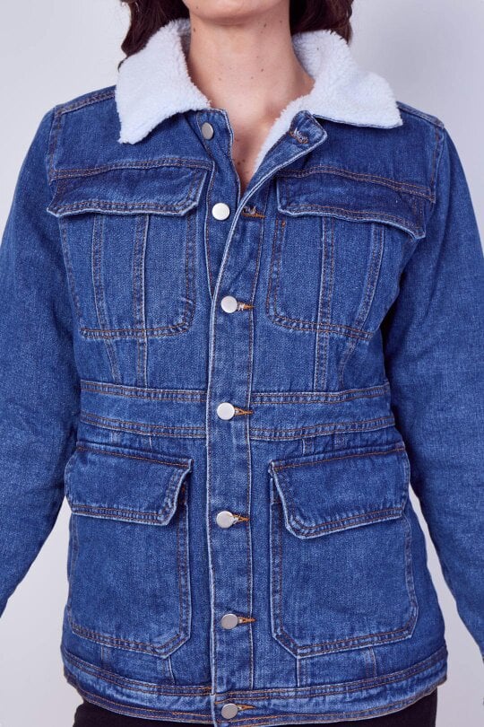 Women's Denim Sherpa Jacket – Fleece Lined Denim Jacket