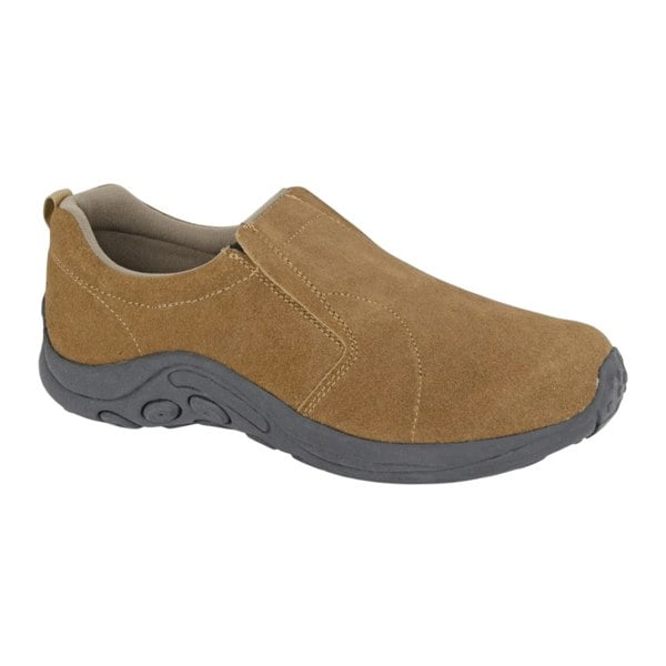 Suede Jungle Moc Hiking Walking Slip On Casual Shoes - Tan - Daley Footwear