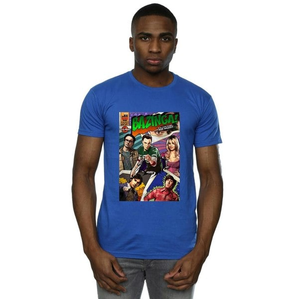 The Big Bang Theory Mens Bazinga Cover T-Shirt - Royal Blue