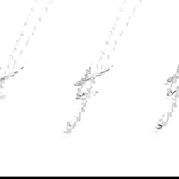 Say It With Winged Diamond Initial Necklace - Sterling Silver