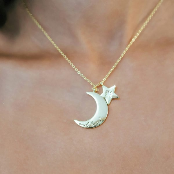 Luna Charles Cherish To The Moon & Back Necklace - 18k Gold Plated