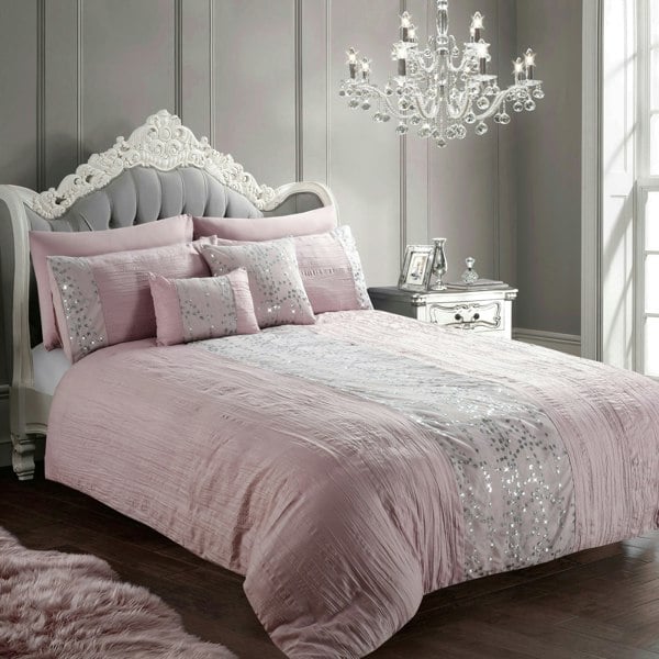 Intimates Amara Crinkle Pleated Sequin Duvet Cover & Pillowcase Set