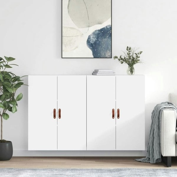 Berkfield Wall Mounted Cabinets 2 pcs White 69.5x34x90 cm