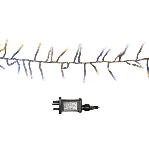 Samuel Alexander 12.4m 960 LED ClusterBrights Christmas Lights with Timer in Warm & Cool White Clear Cable