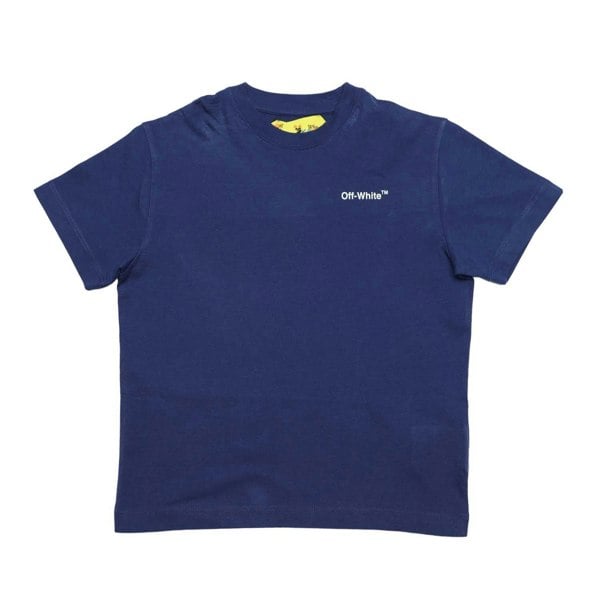 Off White Childrens/Kids Industrial Logo T-Shirt - Navy/Yellow
