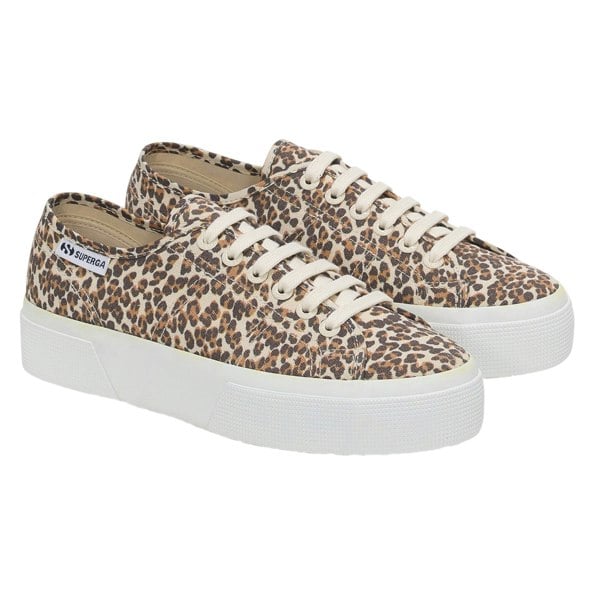 Superga Womens 3740 Leggera Leopard Print Platform Trainers - Leopard/Avorio