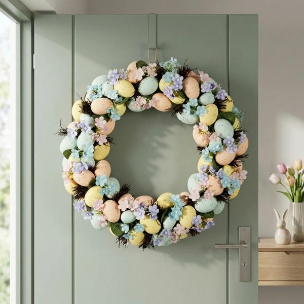 Garden Greatness Spring Floral Easter Egg Door Wreath