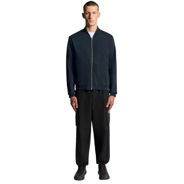 Lyle & Scott Navy Blue Half Raglan Jersey Bomber S