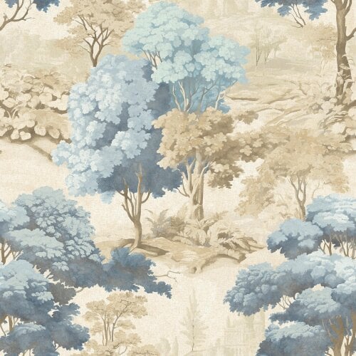 Hoopla Walls Woodland Grove - Blue & Natural 10m Wallpaper
