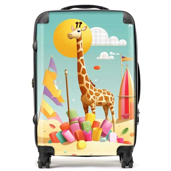 Warren Reed A Giraffe On A Beach Holiday Suitcase