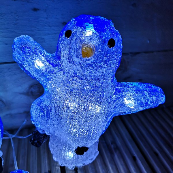 Samuel Alexander 23cm Set of 3 Acrylic Ice White LED Penguins Indoor Outdoor Christmas Decoration