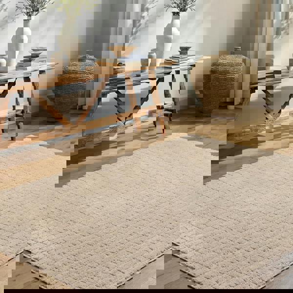 Livabliss Our Pnw Home Cascade-Modern Beige Brown Graphic High Pile Rug