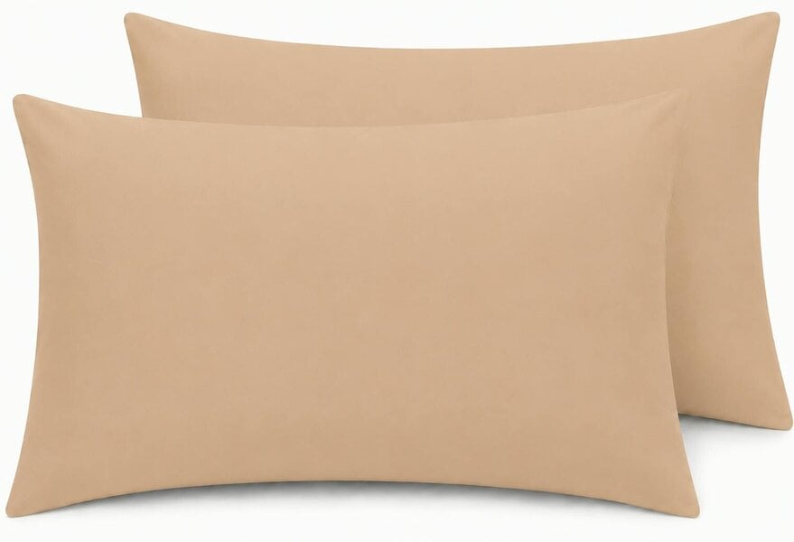 Night Zone 200 Thread Count Egyptian Cotton Pillowcases Pair – Hotel Quality Bed Linen - Latte - House Wife Pillow Cases