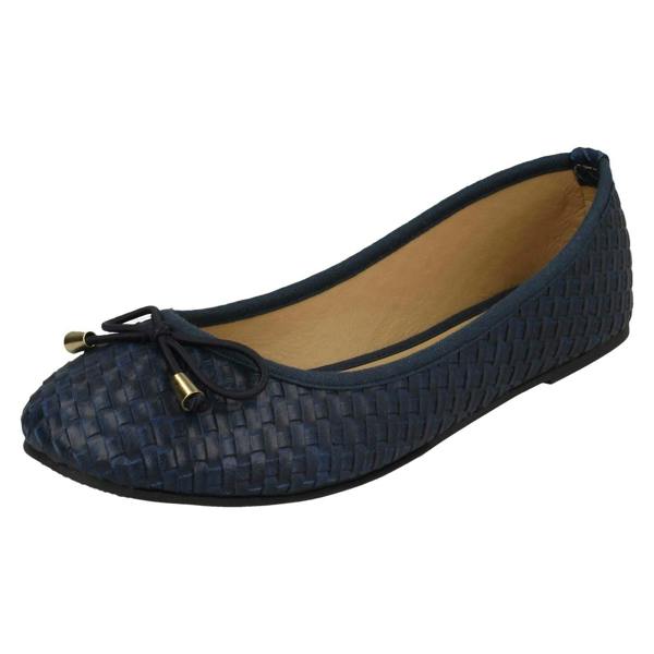 Spot On Ladies Spot On Weaved Design Ballerinas F80381