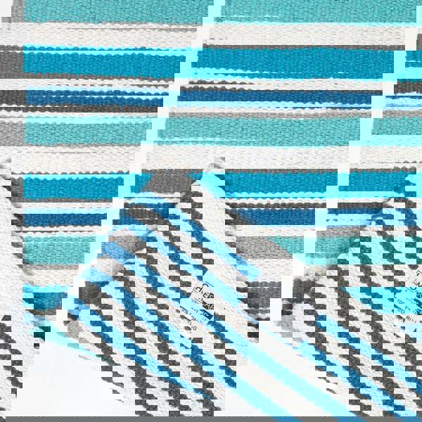 HOMESCAPES Striped Cotton Modern Rug Scandinavian Style