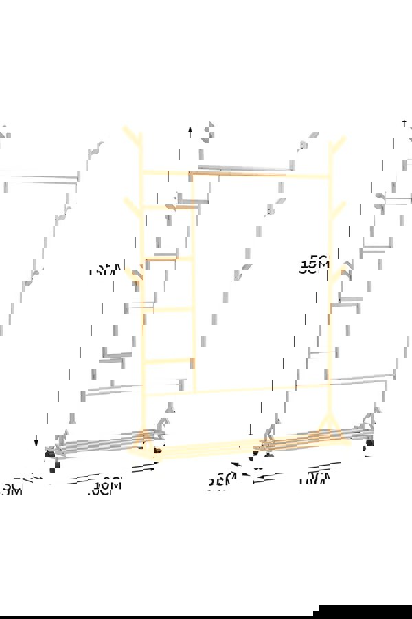 Living and Home Bamboo Clothes Rack with Bottom Shelf