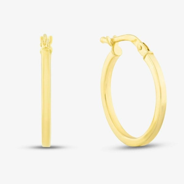 T. H. Baker 9ct Yellow Gold Square Tube Hoop Earrings ER579