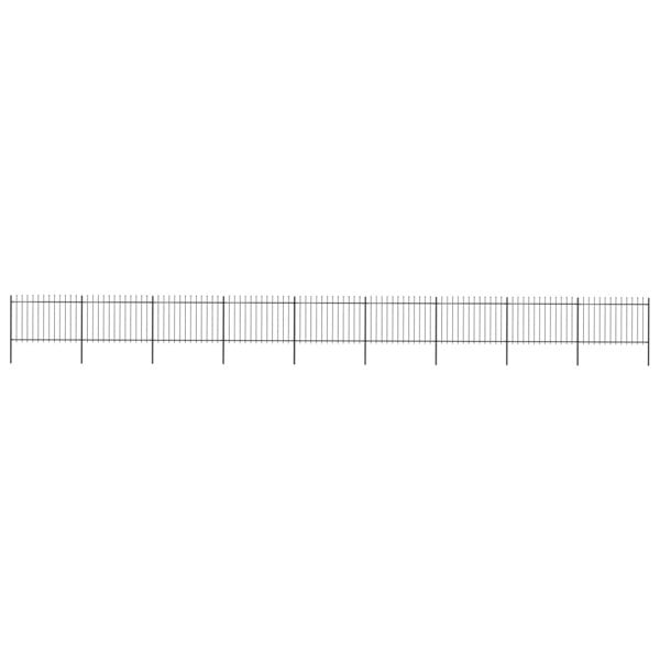 Berkfield Garden Fence with Spear Top Steel 15.3x1.2 m Black