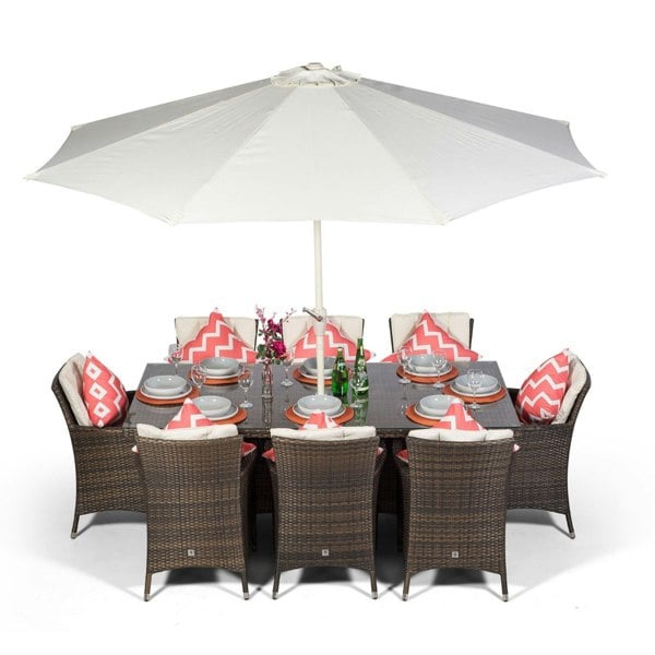 Giardino Savannah Rectangular 8 Seater Rattan Patio Dining Set