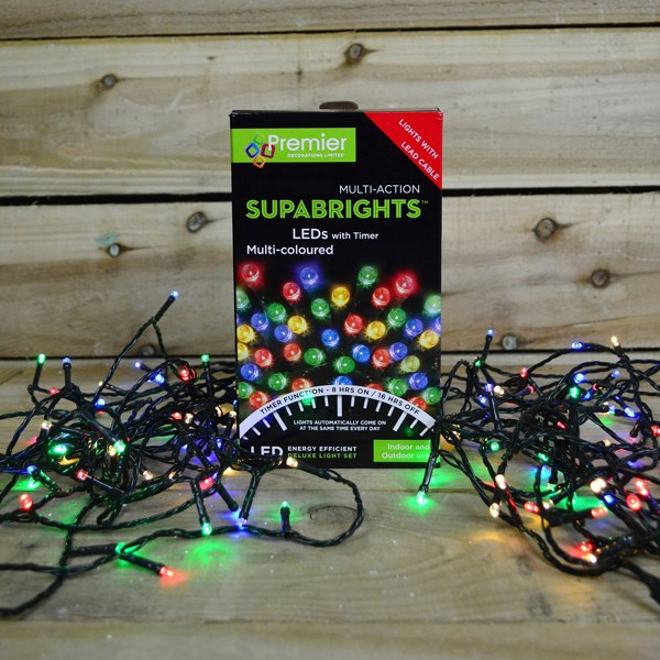 Samuel Alexander 720 LED 57.5m Indoor Outdoor Christmas Multi Function Mains Operated String Lights with Timer in Multicoloured