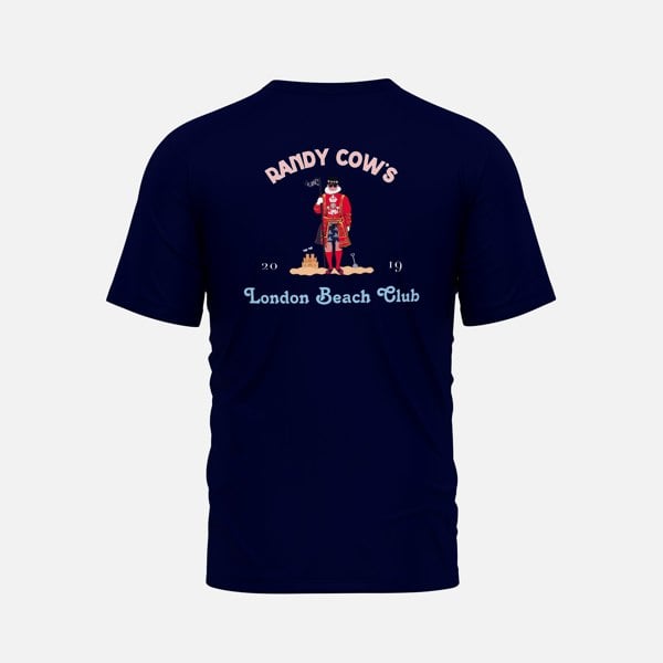 Randy Cow London Beach Club Beefeater - Navy Organic Cotton T-Shirt