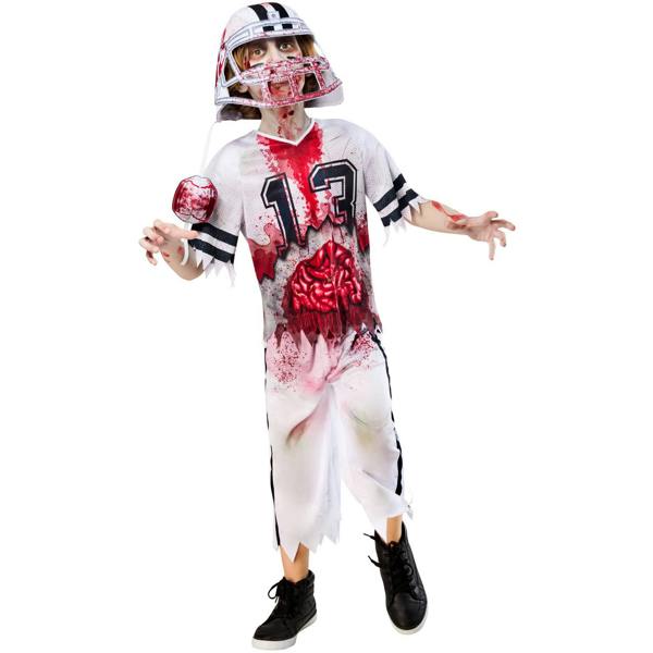 Bristol Novelty Boys Zombie Football Player Costume Set - White/Red - 