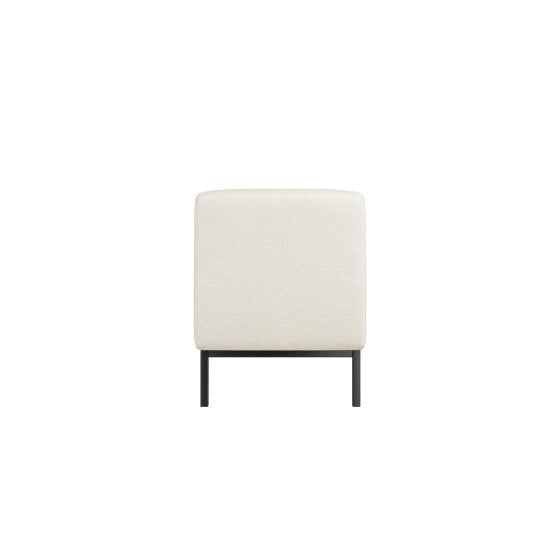 Wyld Haus Brooklyn Ivory Linen Bench Black Metal Legs