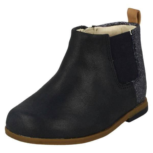 Clarks Infant Girls Clarks Glitter Detailed Ankle Boots Drew Fun