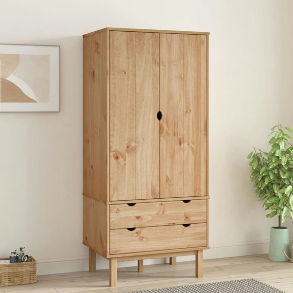 Berkfield Wardrobe OTTA 76.5x53x172 cm Solid Wood Pine
